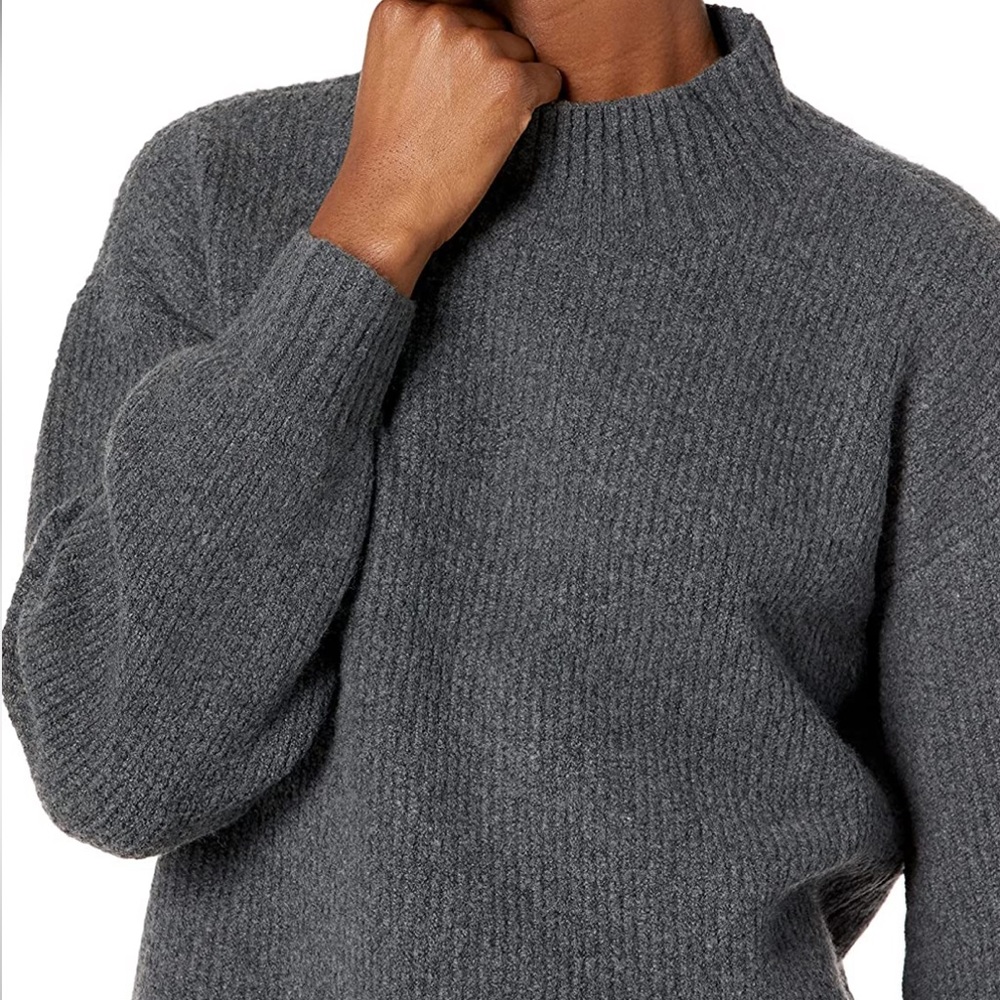 Goodthreads Crewneck Sweater GREY Comfy Soft Boucle Balloon Sleeve